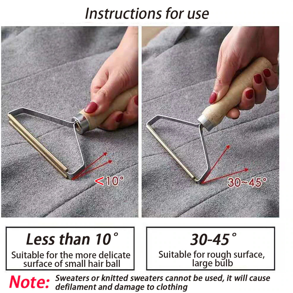 Pet Hair Remover Brush Portable Lint Remover Hair Brush Fuzz Fabric Shaver Brush Dog Grooming Tool Wooden Cat Brush Dog Supplies